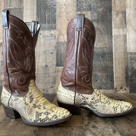 Champion Boot Co Vintage Snakeskin Cowboy Boots Mens 8.5 D - Picture 5 of 12